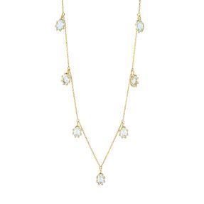 Collier aus 750 Gold Gelbgold 7 Topase 4,05ct weiß L:42cm