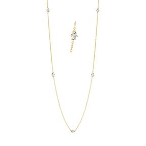 Collier aus 750 Gold Gelbgold 5 Brillanten 0,17ct TW-SI L:42cm