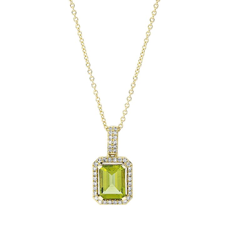 Collier 750 Gelbgold Peridot 1.73ct grün 0.16ct