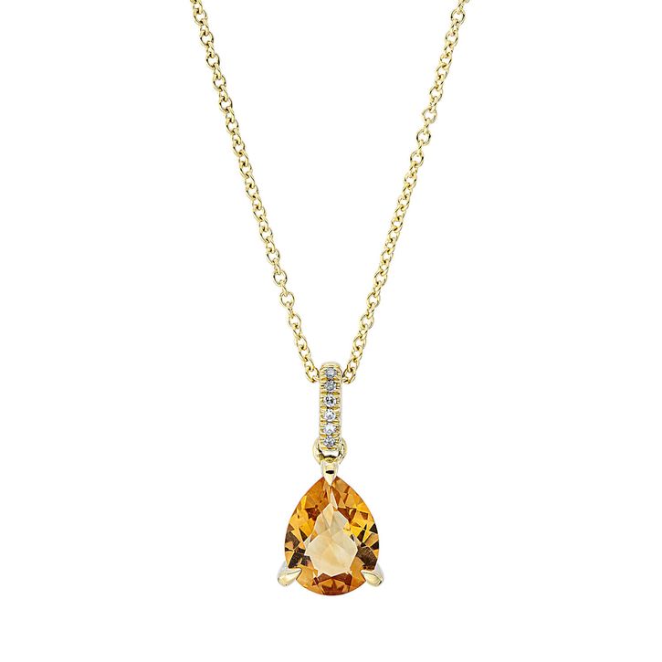 Collier 750 Gelbgold Citrin 1.48ct gelb 6 Diamanten