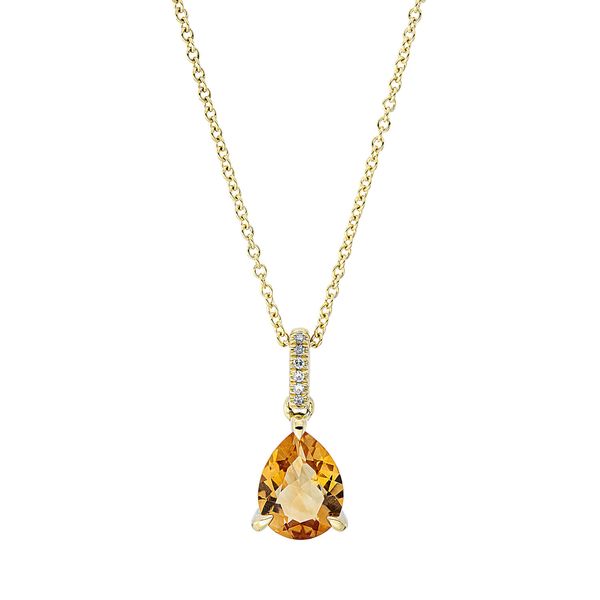 Collier 750 Gelbgold Citrin 1.48ct gelb 6 Diamanten