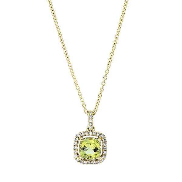 Collier 750 Gelbgold Peridot 0.97ct grün 0.11ct