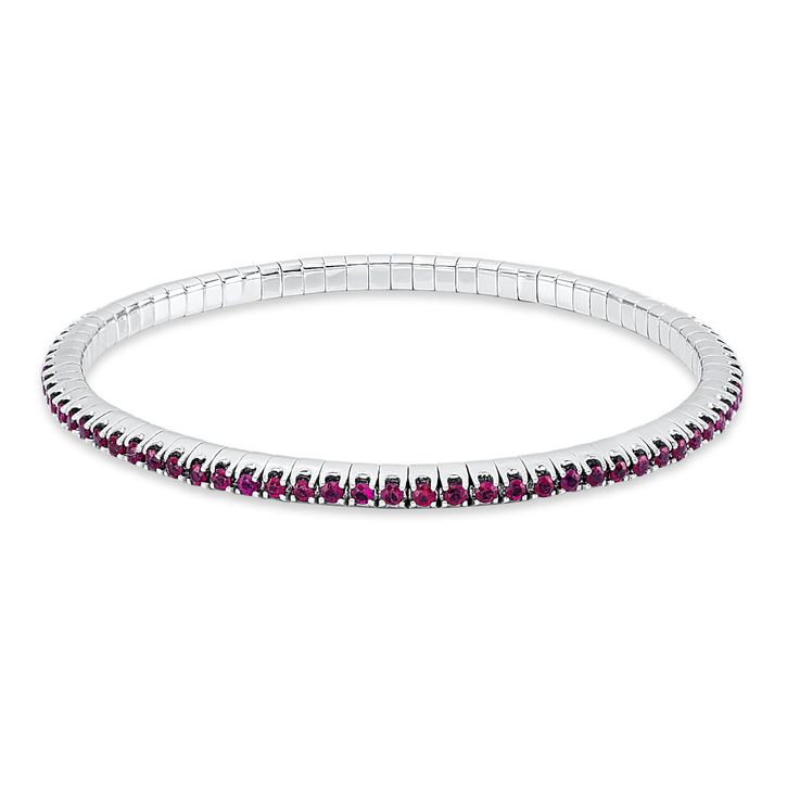 Armband 750 Weißgold 81 Rubine 2.31ct rot L 16.5cm