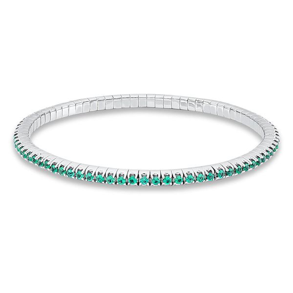 Armband 750 Weißgold 81 Smaragde 1.43ct grün L 16.5cm