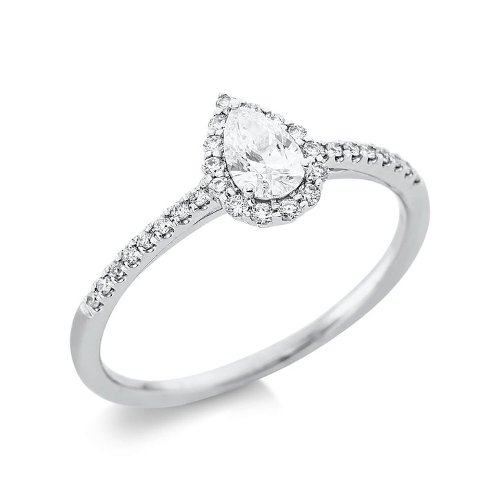 Ring Tropfen aus 750 Weißgold 31 Brillanten 0.41ct