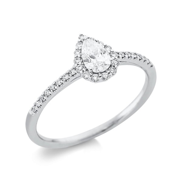 Ring Tropfen aus 750 Weißgold 31 Brillanten 0.41ct