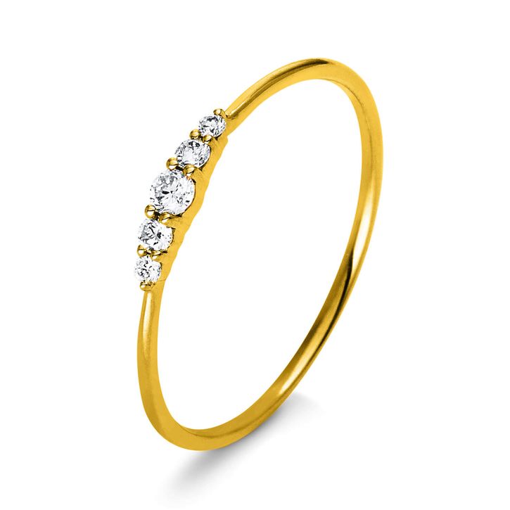 Ring aus 585 Gelbgold 5 Brillanten 0.1ct