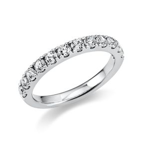 Halb-Memoire Ring aus 950 Platin 12 Diamanten 0,75ct TW-SI B:2,6mm