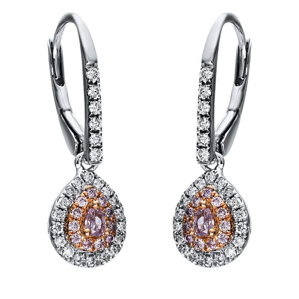 Ohrschmuck aus 750 Gold weiß rot 72 Brillanten 0.52ct