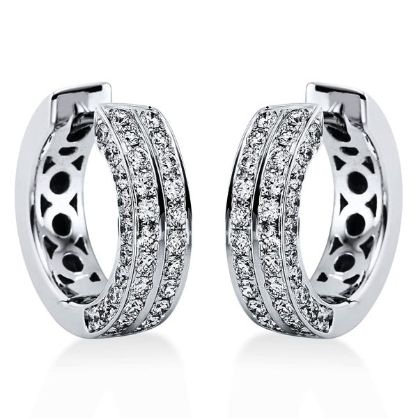 Pavé Creolen aus 750 Weißgold 64 Brillanten 0.76ct