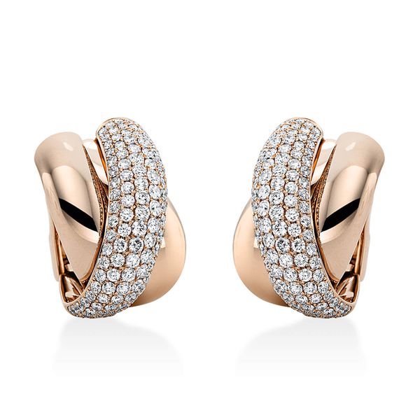 Pavé Creolen aus 750 Rotgold 242 Brillanten 3.56ct