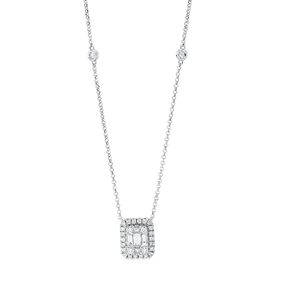 Collier aus 750 Gold Weißgold 33 Diamanten 0,38ct TW-SI L:43,2cm