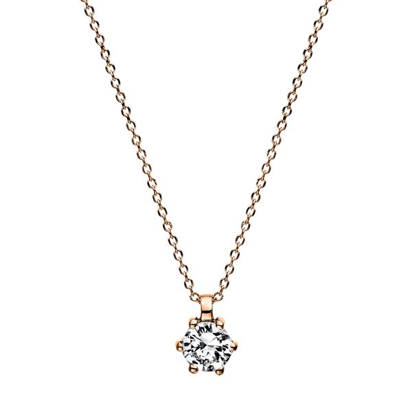 Solitaire Collier aus 750 Rotgold Brillant 0.2ct