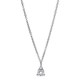 Solitaire Collier 750 Weißgold 1 Brillant 0,01ct TW-SI 1 Brillant 0,13ct TW-SI