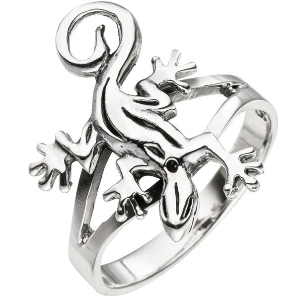 Ring Gecko aus 925 Silber rhodiniert