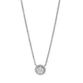 Collier aus 750 Gold Weißgold 29 Diamanten 0,25ct TW-SI L:45,7cm