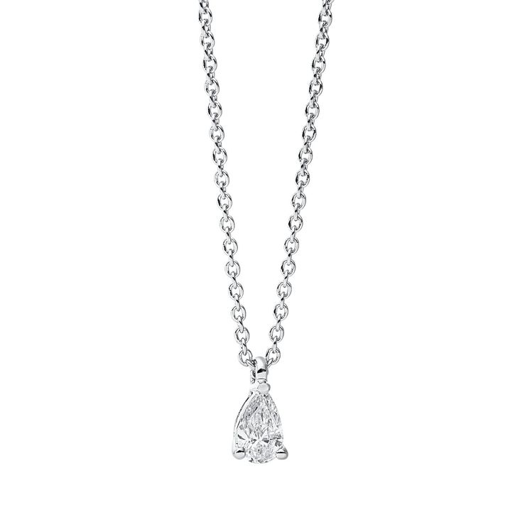 Solitaire Collier aus 750 Weißgold Diamant 0.14ct