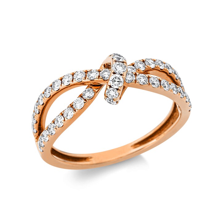 Ring aus 750 Rotgold 43 Brillanten 0.68ct