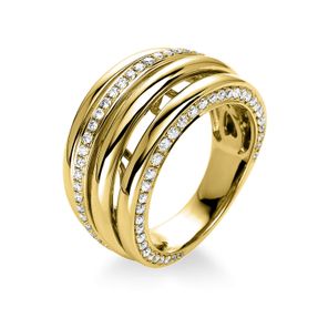 Ring aus 585 Gold Gelbgold 70 Brillanten 0,49ct TW-SI B:12,8mm