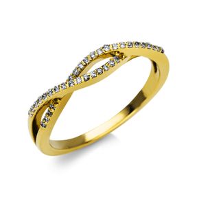 Ring aus 750 Gold Gelbgold 40 Diamanten 0,14ct TW-VSI/SI B:3,3mm