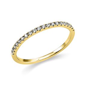 Halb-Memoire Ring aus 585 Gold Gelbgold 20 Brillanten 0,15ct TW-SI B:1,3mm