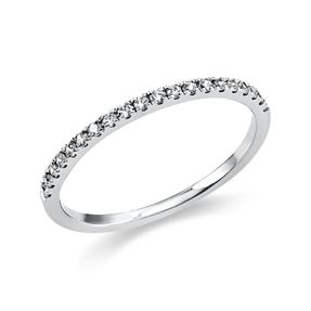 Halb-Memoire Ring aus 585 Weißgold 20 Brillanten 0,15ct TW-SI B:1,3mm