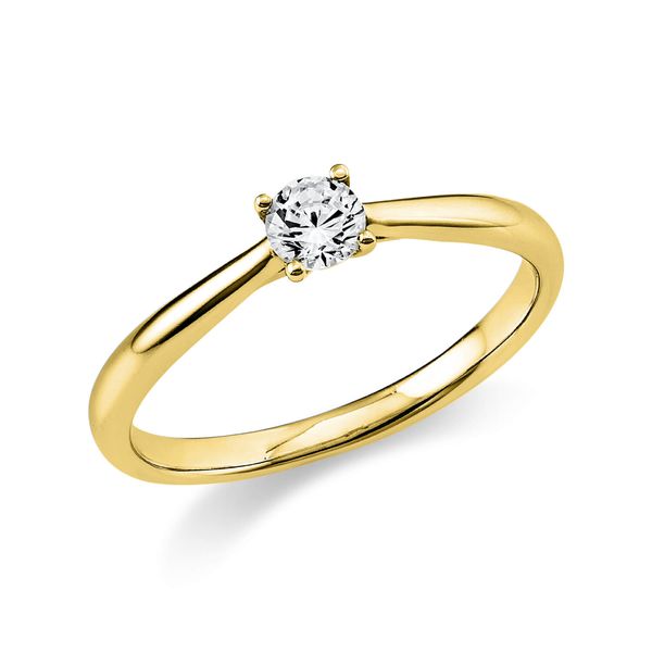 Solitaire Ring aus 750 Gelbgold 1 Brillant 0.2ct