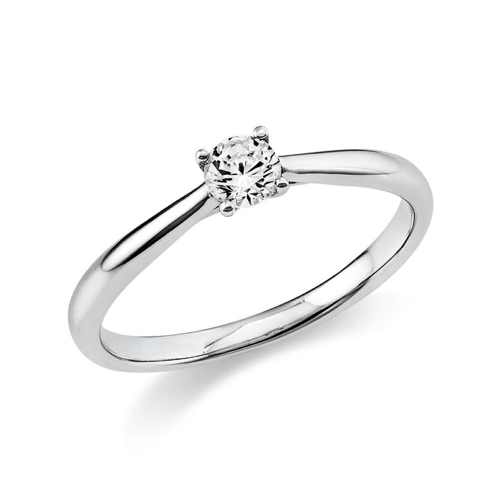 Solitaire Ring aus 750 Weißgold 1 Brillant 0.2ct