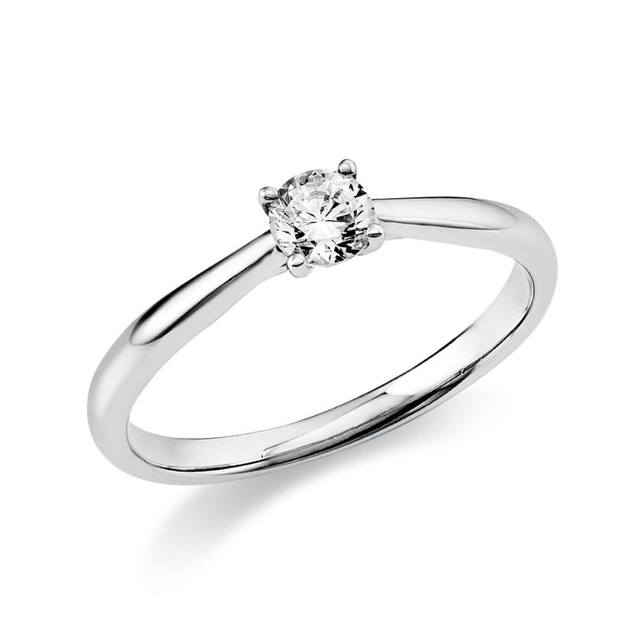 Solitaire Ring aus 750 Weißgold 1 Brillant 0.25ct