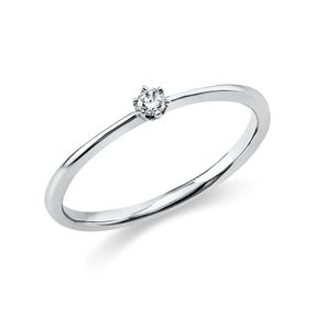 Solitaire Ring aus 950 Platin Brillant 0,05ct TW-SI B:1,7mm 6er-Krappe