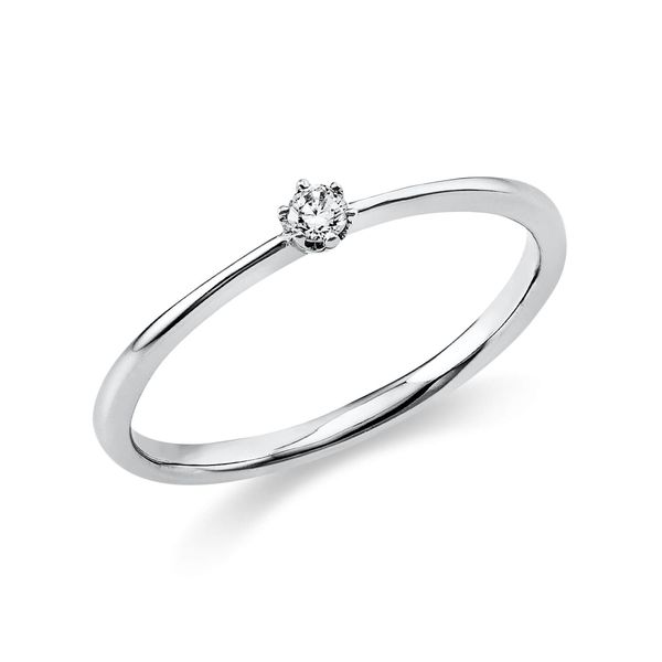 Solitaire Ring aus 585 Weißgold 1 Brillant 0.05ct