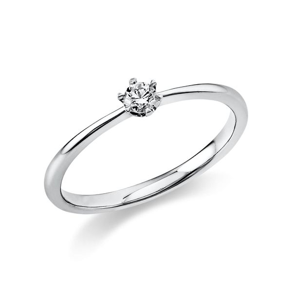 Solitaire Ring aus 585 Weißgold 1 Brillant 0.1ct