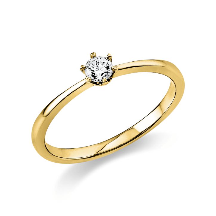 Solitaire Ring aus 585 Gelbgold 1 Brillant 0.15ct