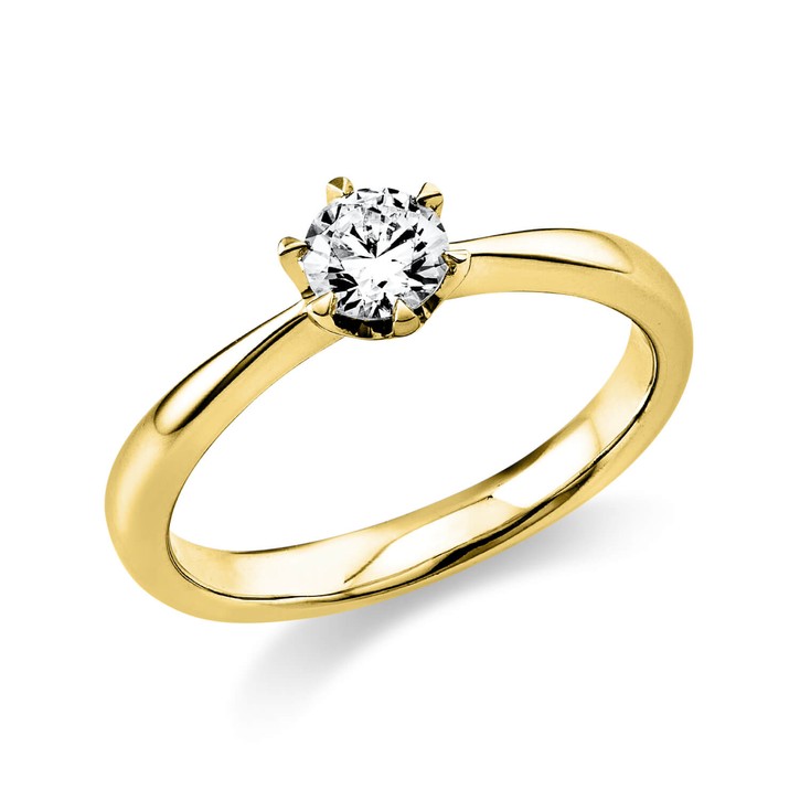 Solitaire Ring aus 750 Gelbgold 1 Brillant 0.4ct