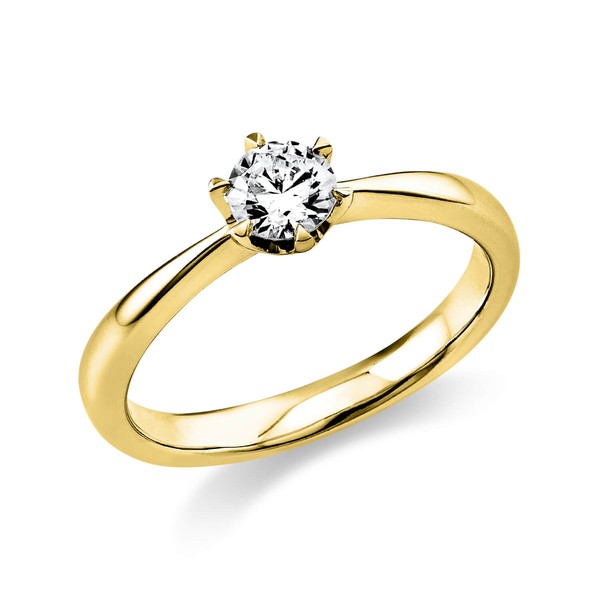 Solitaire Ring aus 750 Gelbgold 1 Brillant 0.4ct