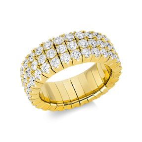 Flex-Ring aus 750 Gold Gelbgold 84 Brillanten 4,1ct TW-SI B:8,2mm 4er-Krappe