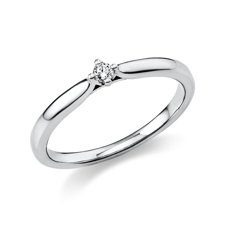 Solitaire Ring aus 750 Weißgold 1 Brillant 0.05ct