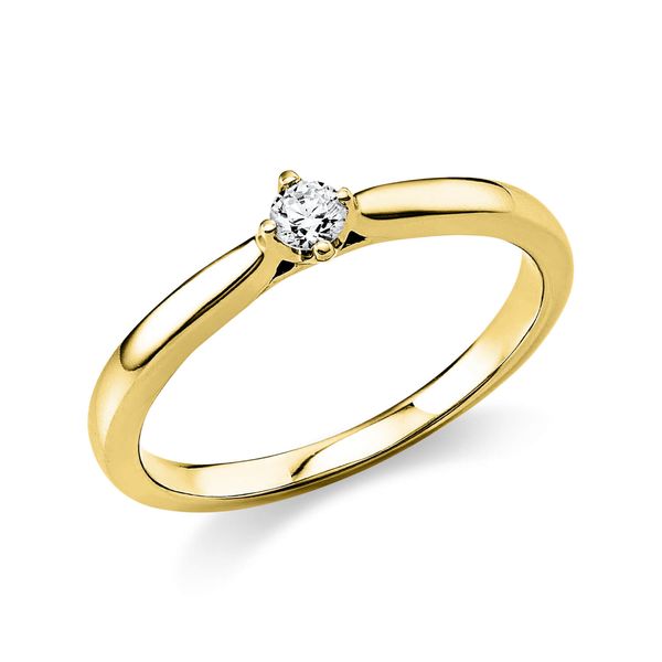 Solitaire Ring aus 585 Gelbgold 1 Brillant 0.1ct