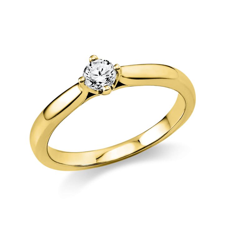 Solitaire Ring aus 585 Gelbgold 1 Brillant 0.2ct