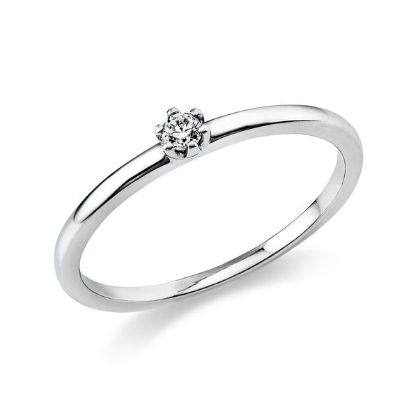 Solitaire Ring aus 585 Weißgold 2 Brillanten 0.1ct