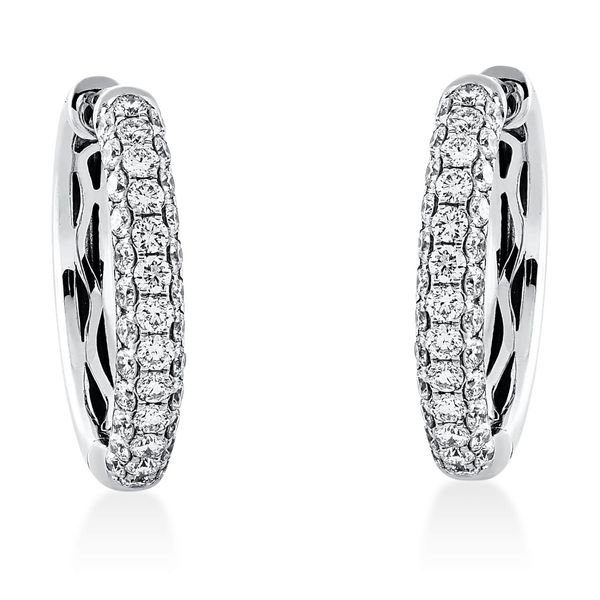 Pavé Ohrschmuck aus 750 Weißgold 74 Brillanten 1.19ct