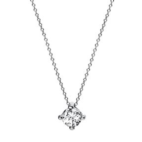 Solitaire Collier aus 950 Platin Brillant 0,25ct TW-SI L:42cm 4er-Krappe