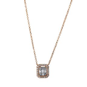 Collier aus 750 Gold Rotgold 31 Diamanten 0,24ct TW-SI L:43,2cm