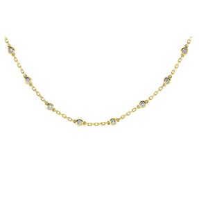 Collier aus 750 Gold Gelbgold 24 Brillanten 0,97ct TW-SI L:51cm