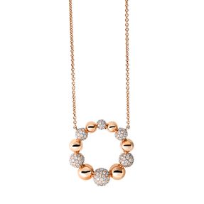 Pavé Collier Kreis aus 750 Rotgold 183 Brillanten 1,06ct W-PI L:45,7cm