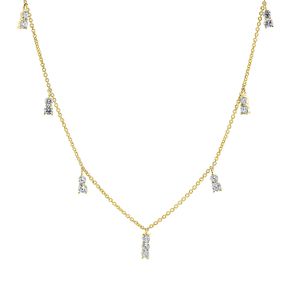 Collier aus 750 Gold Gelbgold 15 Brillanten 0,9ct W-SI L:45cm