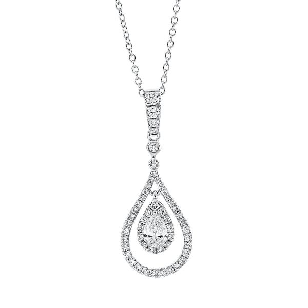 Solitaire Collier aus 750 Weißgold 52 Brillanten 0.91ct