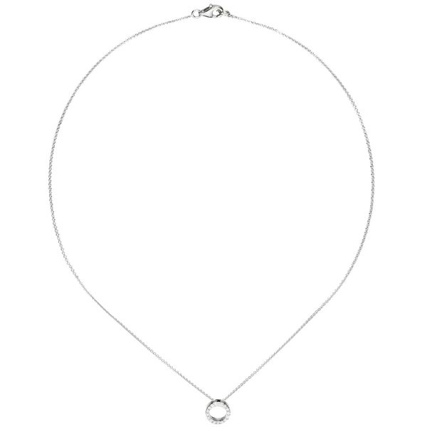 Collier Kreis mit Zirkonia 925 Silber 43cm