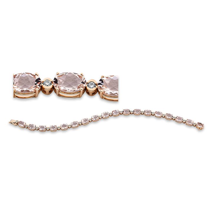 Armband aus 750 Rotgold 18 Morganite 18 Brillanten 0.48ct