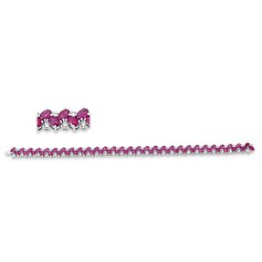 Armband aus 750 Weißgold 58 Rubine 15,41ct rot 58 Brillanten 2,04ct TW-SI L:17,8cm